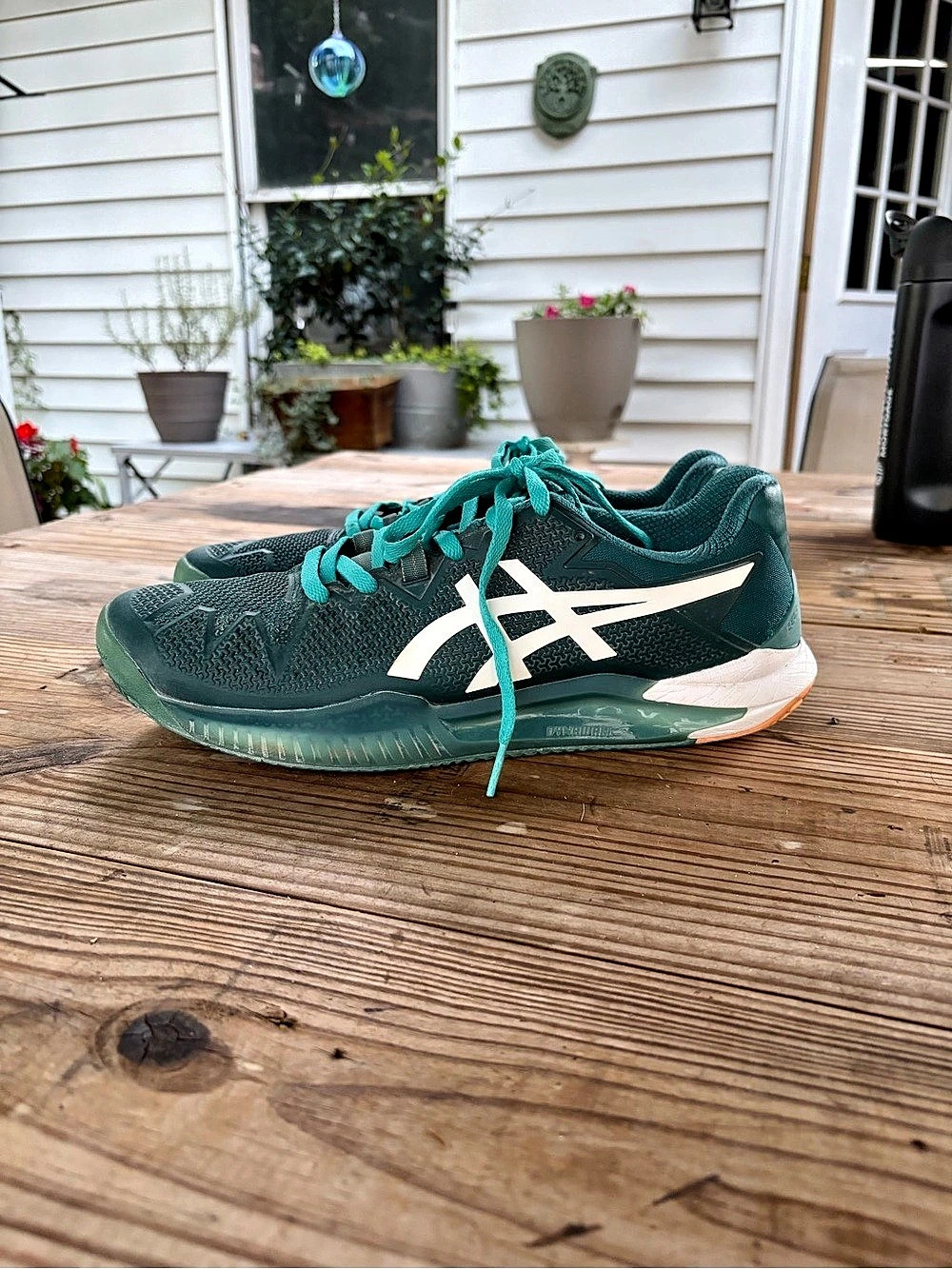 ASICS Gel-Resolution 8 Men's Athletic Shoes US 11 Green & White